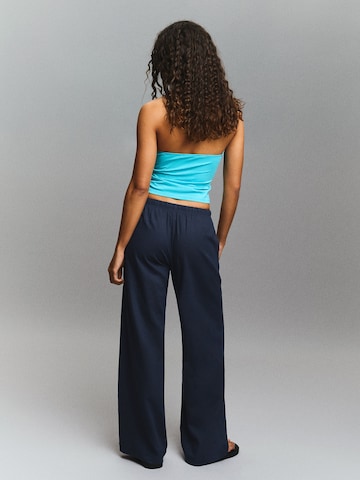 Wide Leg Pantalon Bershka en bleu