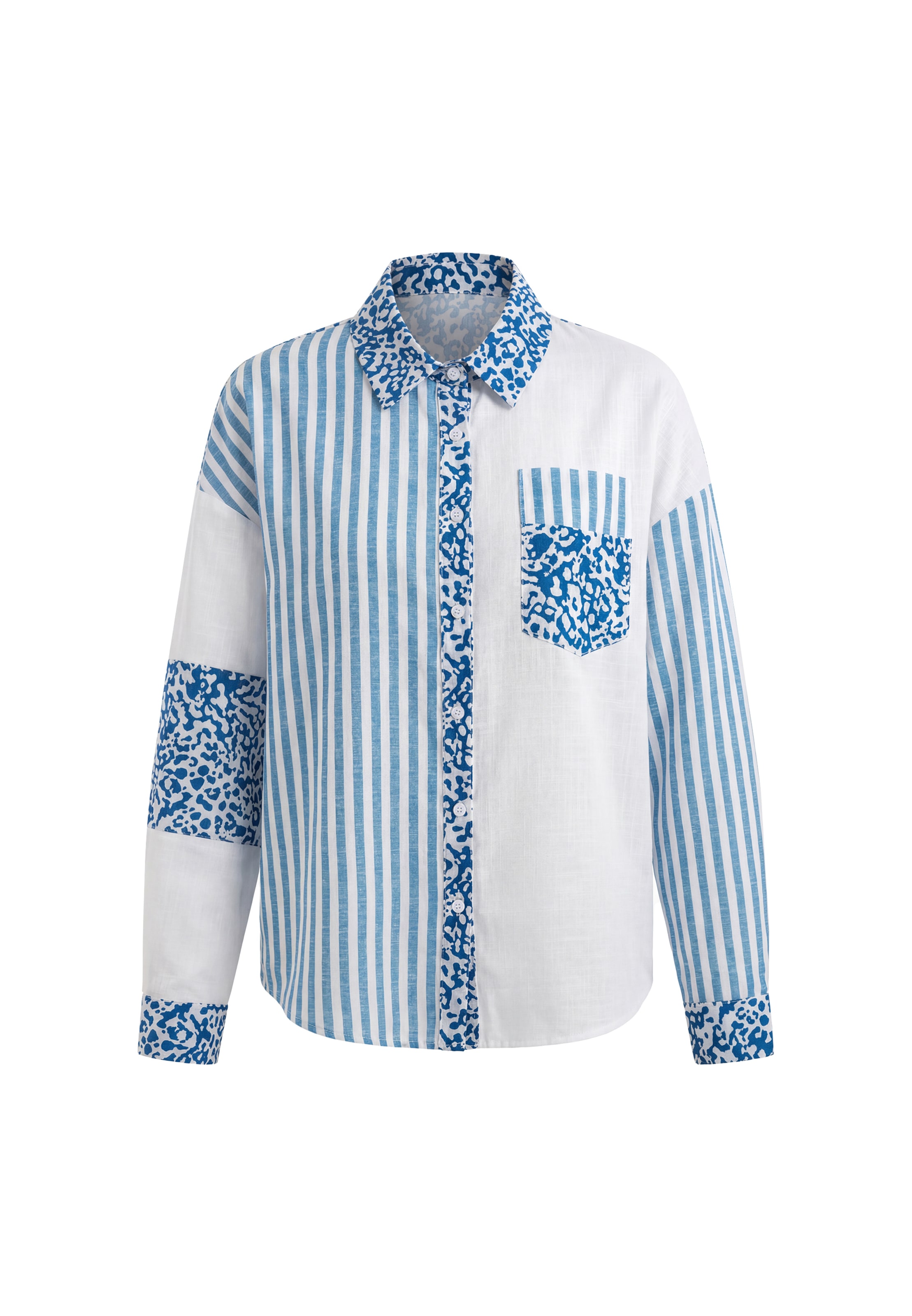 faina Blouse in L in Cyan blue / White, Item view