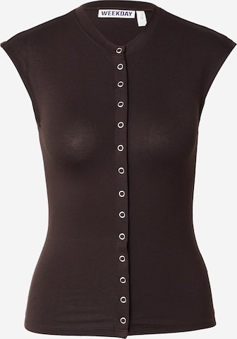 Haut 'Nila' WEEKDAY en marron : devant