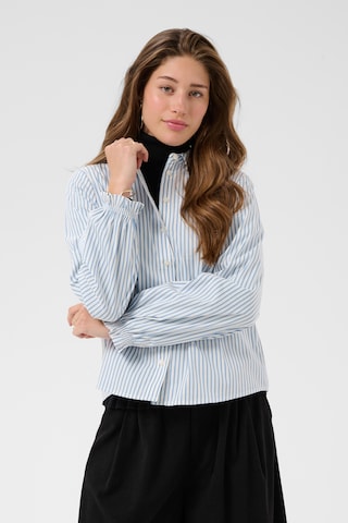 Cream Shirt in Blue: front