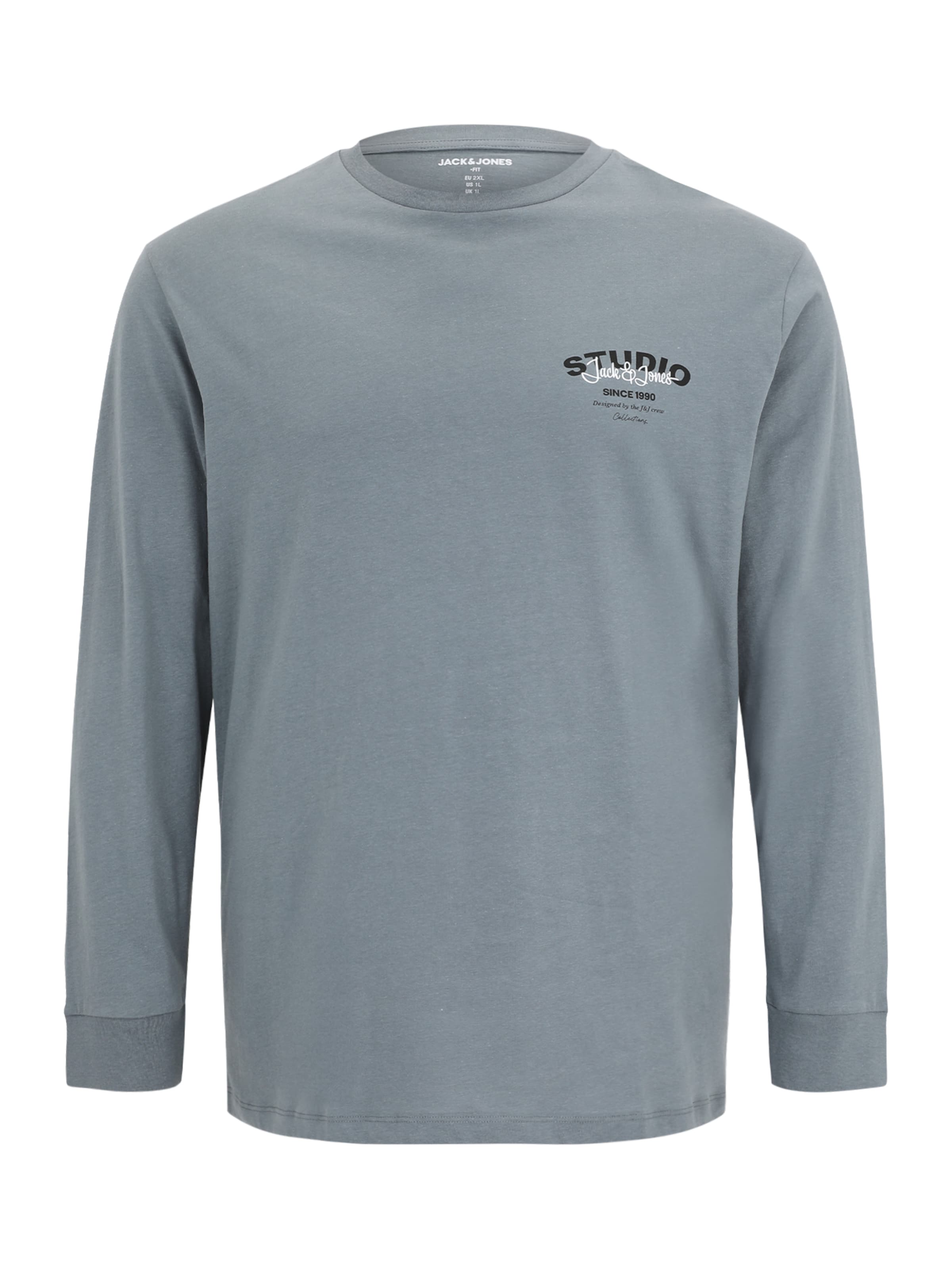 Jack & Jones Plus Μπλουζάκι 'JJYUKI' σε γκρι: μπροστά