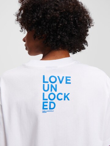 KARL LAGERFELD JEANS Särk ' Love Unlocked', värv valge