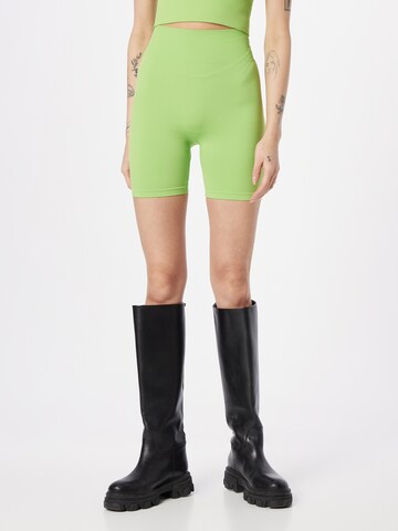 Monki Skinny Leggings in Green: front