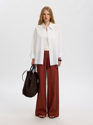 SELECTED Wide Leg Hose in Rot