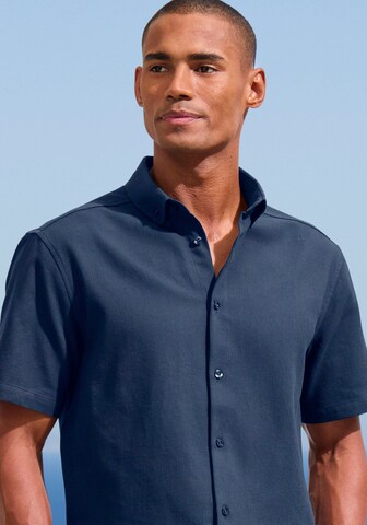 H.I.S Regular fit Button Up Shirt in Blue