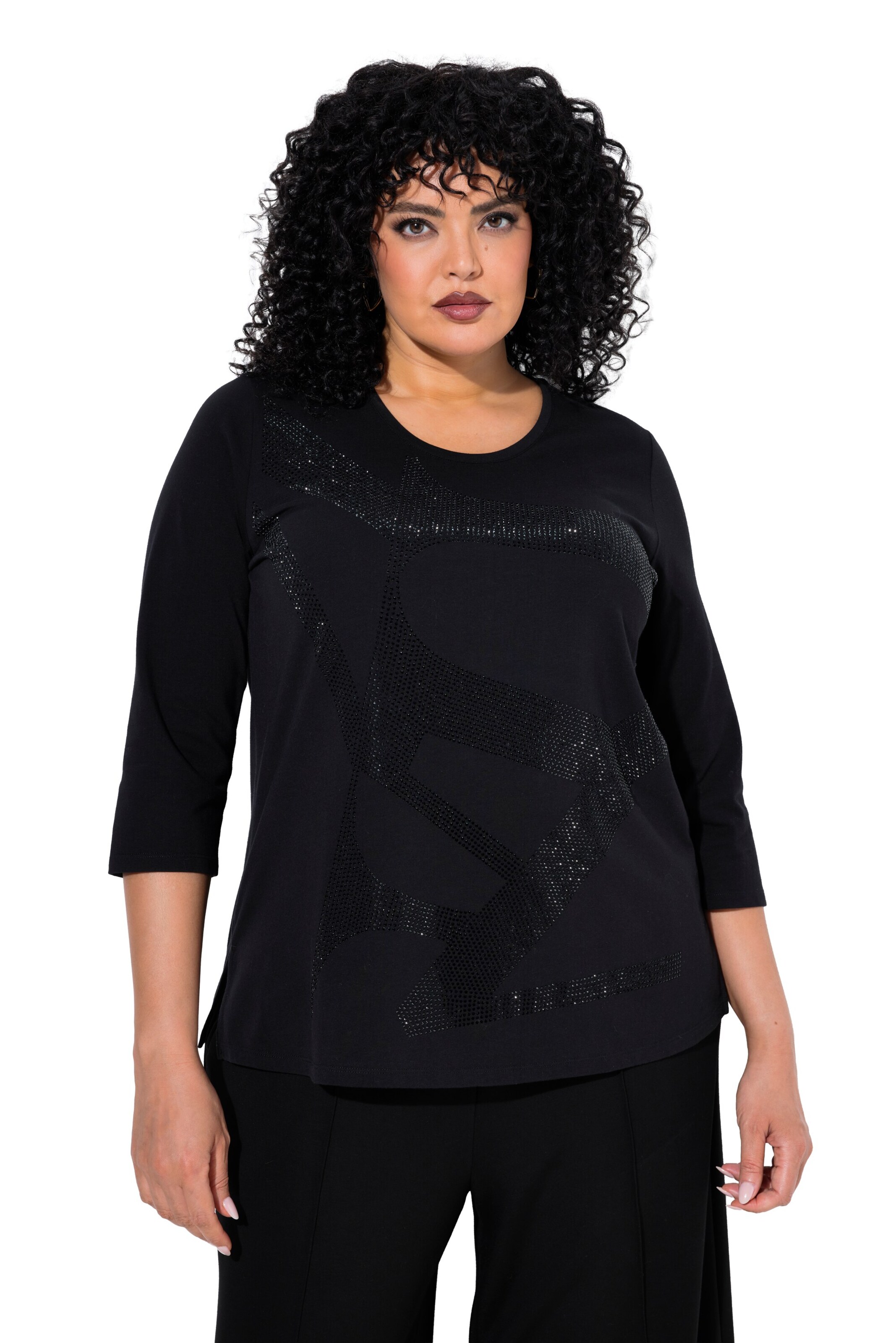 Ulla Popken Shirt in Schwarz: Vorderseite