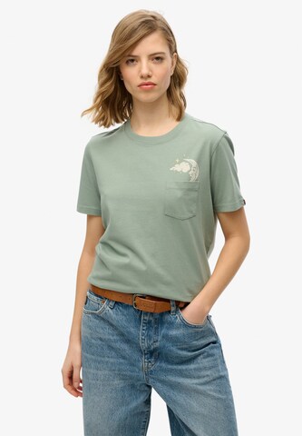 Superdry Shirt 'Psychic Readings' in Groen: voorkant