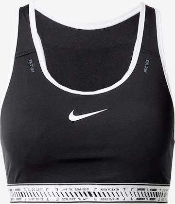 NIKE Bustier Sports-BH i sort: forside