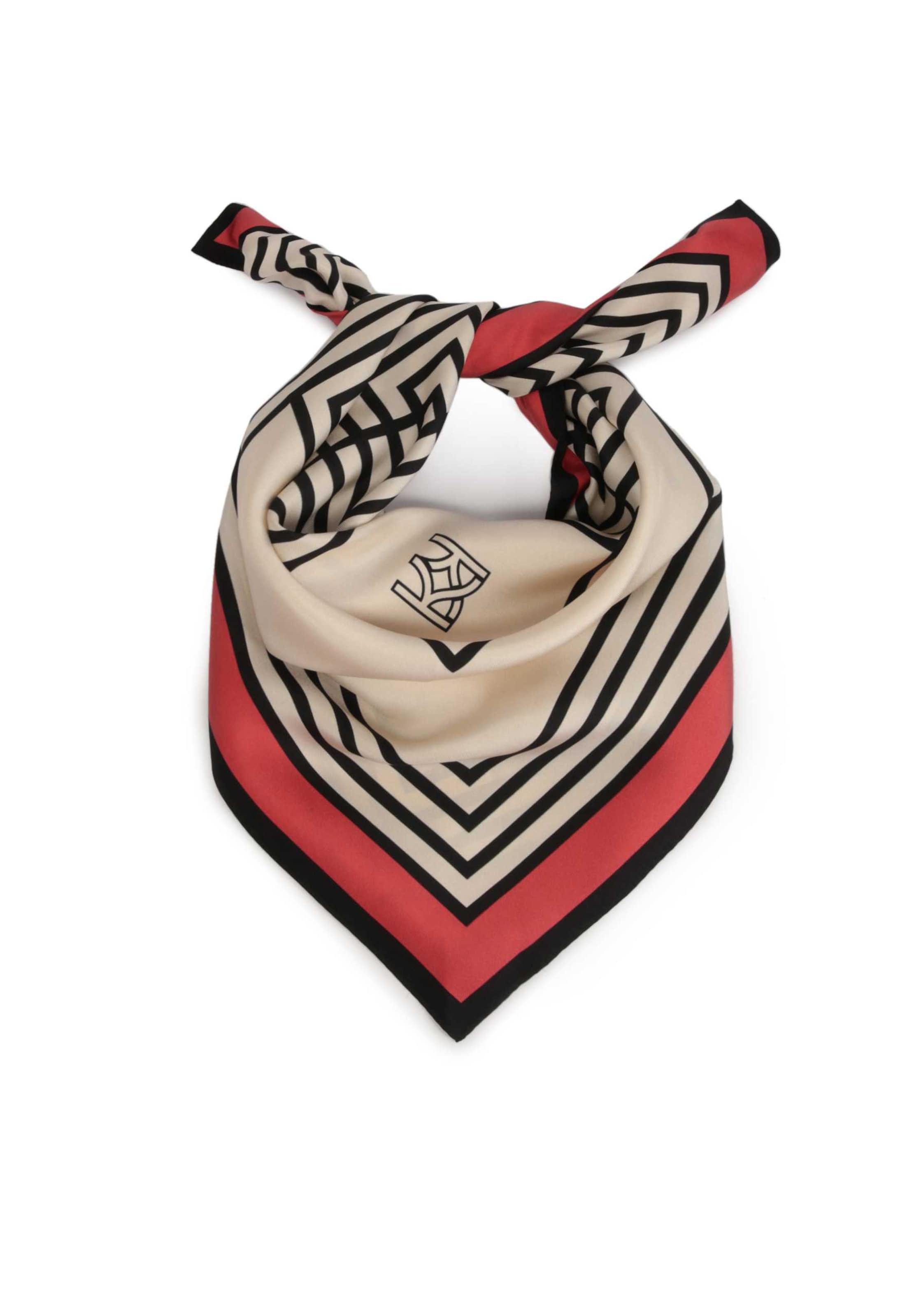 Kazar Tuch in beige / orangerot / schwarz, Produktansicht