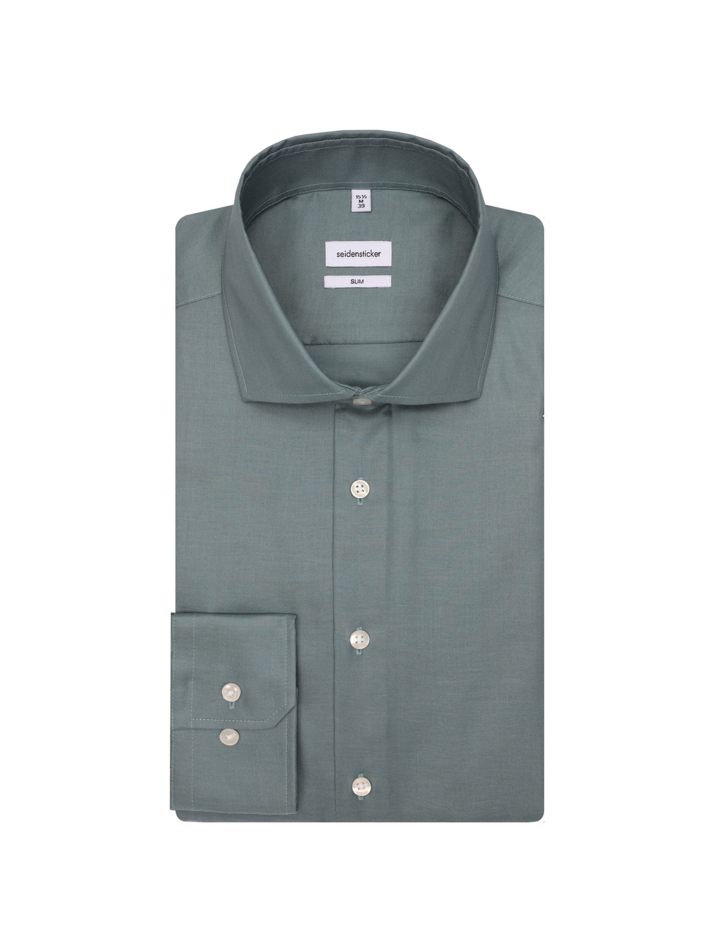 Coupe slim Chemise business 'Schwarze Rose' SEIDENSTICKER en gris