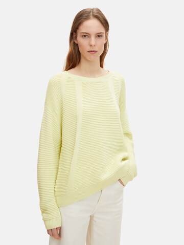 TOM TAILOR DENIM Sweater in Yellow: front