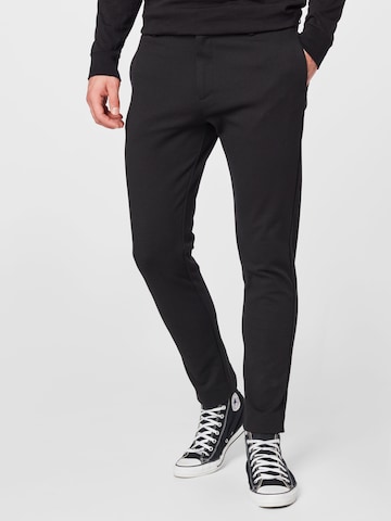Clean Cut Copenhagen Slim fit Chino trousers 'Milano' in Black: front