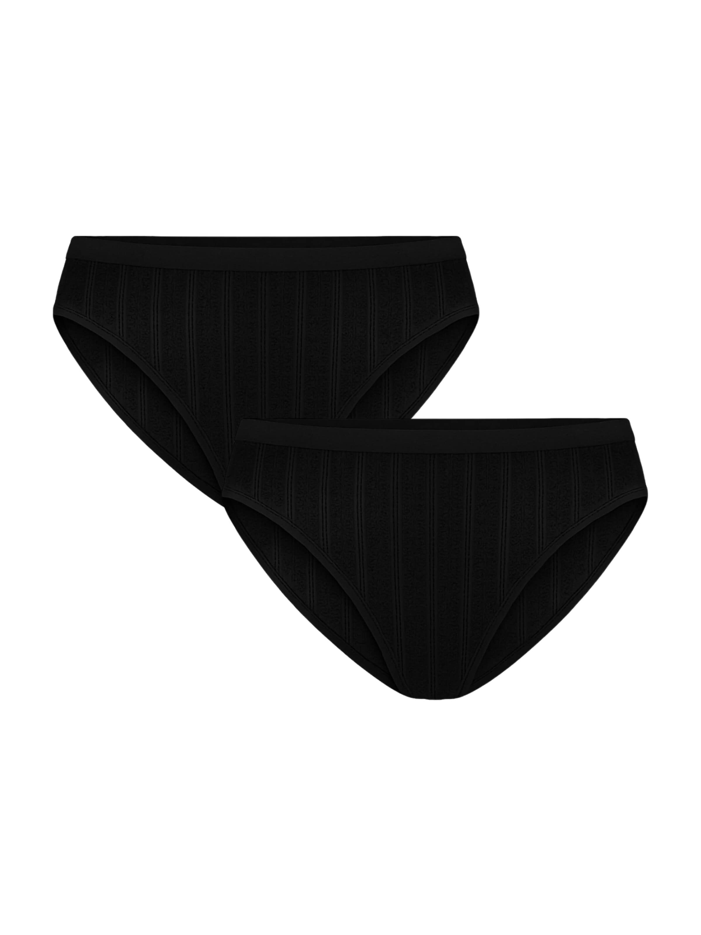 Albero Natur Slip 'Bio-Baumwoll-Slip Jacquard - 2er Pack'‌‌‌‌‌‌‌‌ in Schwarz: Vorderseite