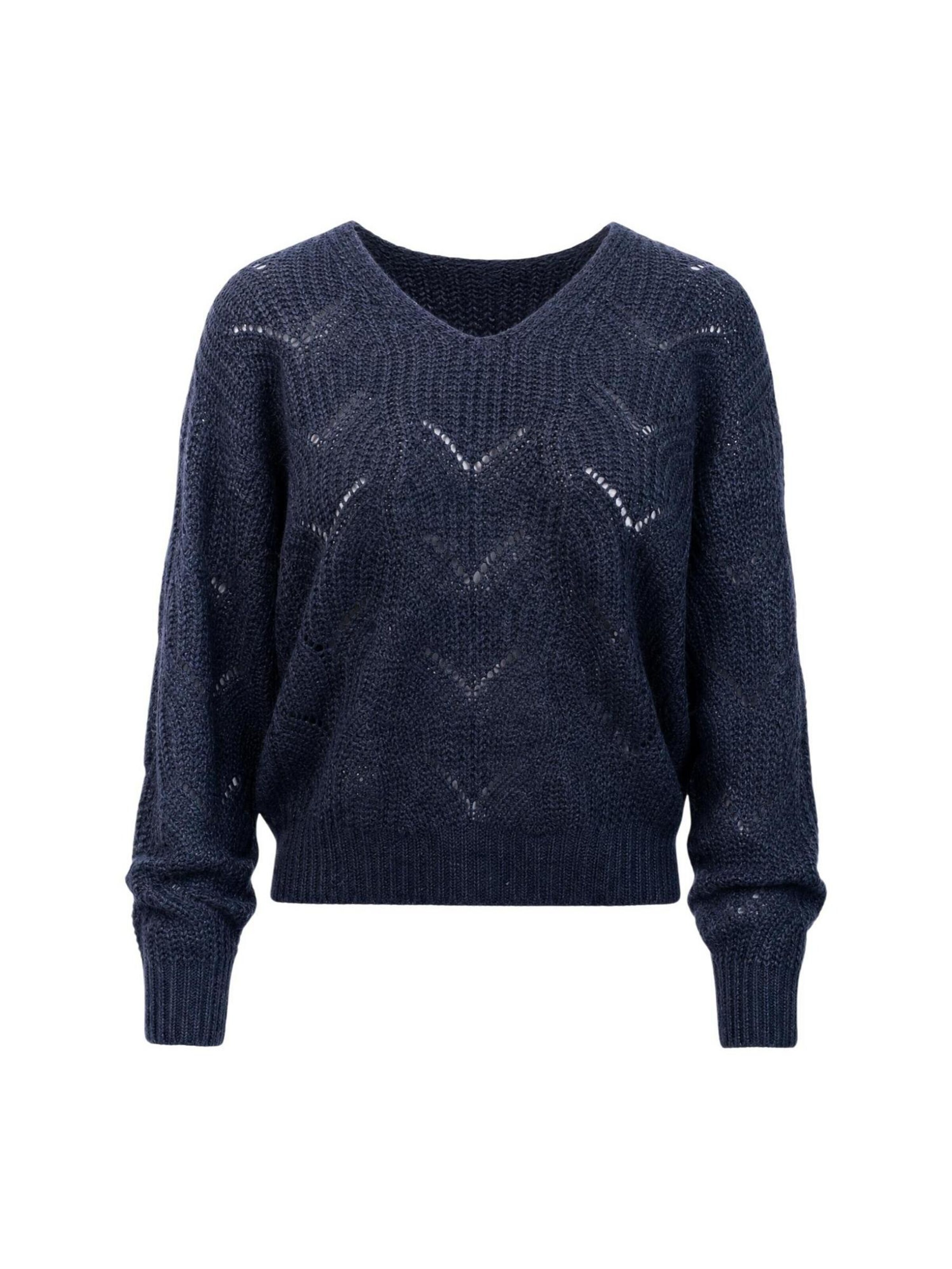 Pullover 'JDYBADUT L/S V-NECK STRUC GLITT PULL KNT 15302387' di JDY in blu