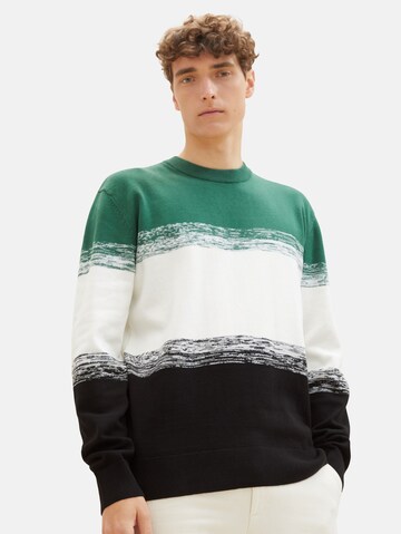 TOM TAILOR DENIM Sweater in Green: front