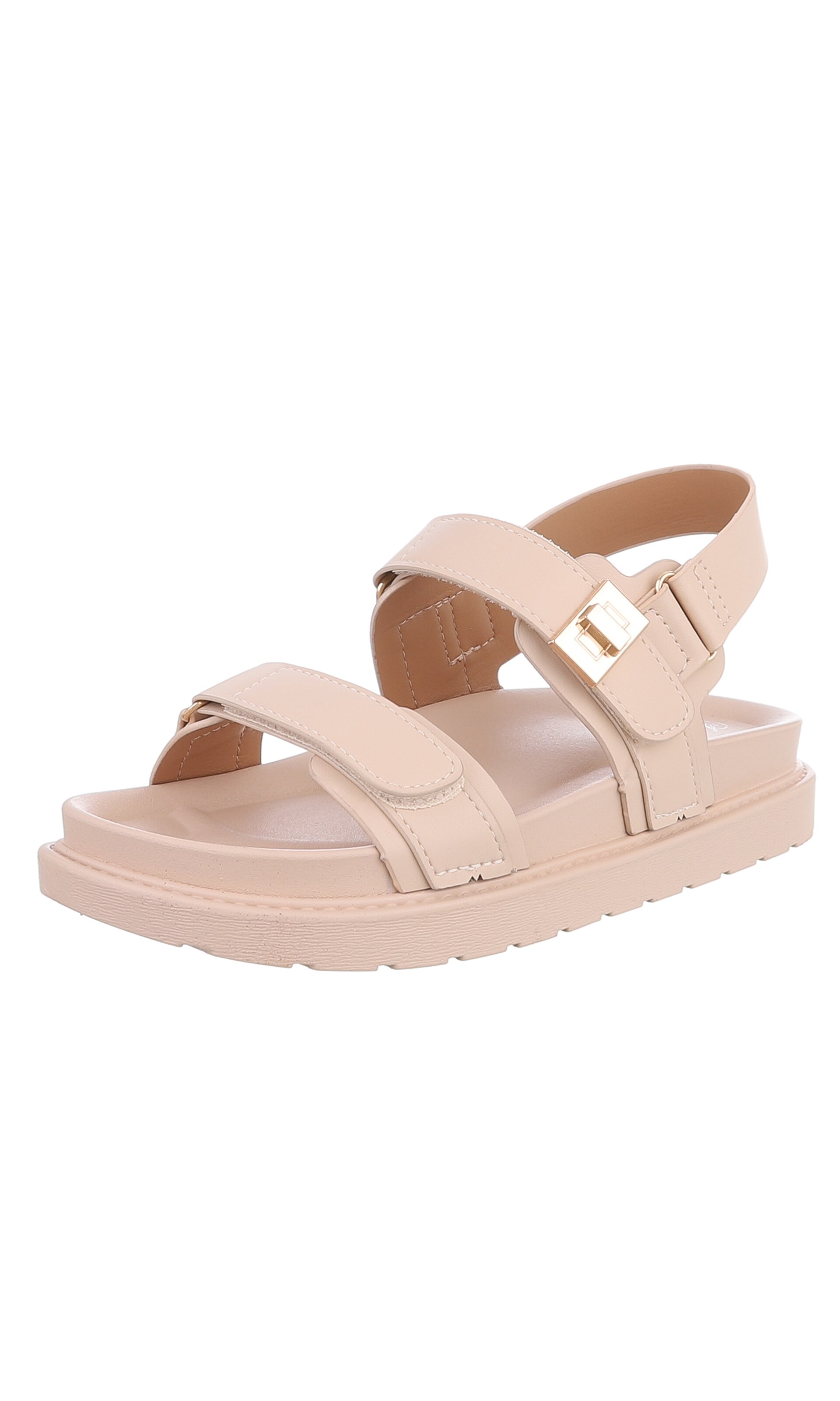 Ital-Design Riemensandale in Beige: Vorderseite