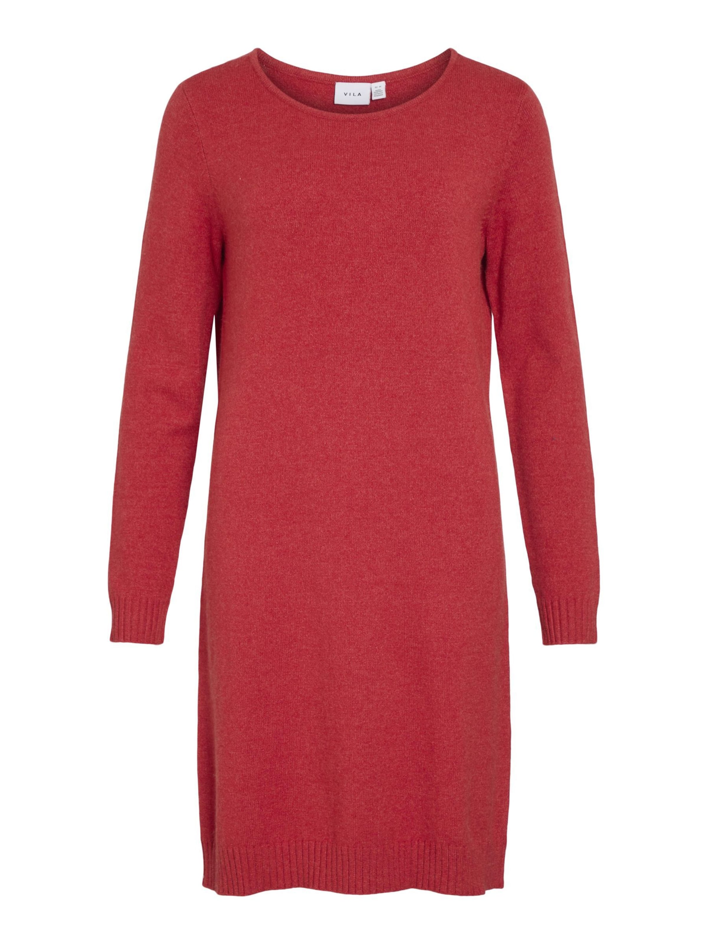 VILA Strikkjole i rød: forside