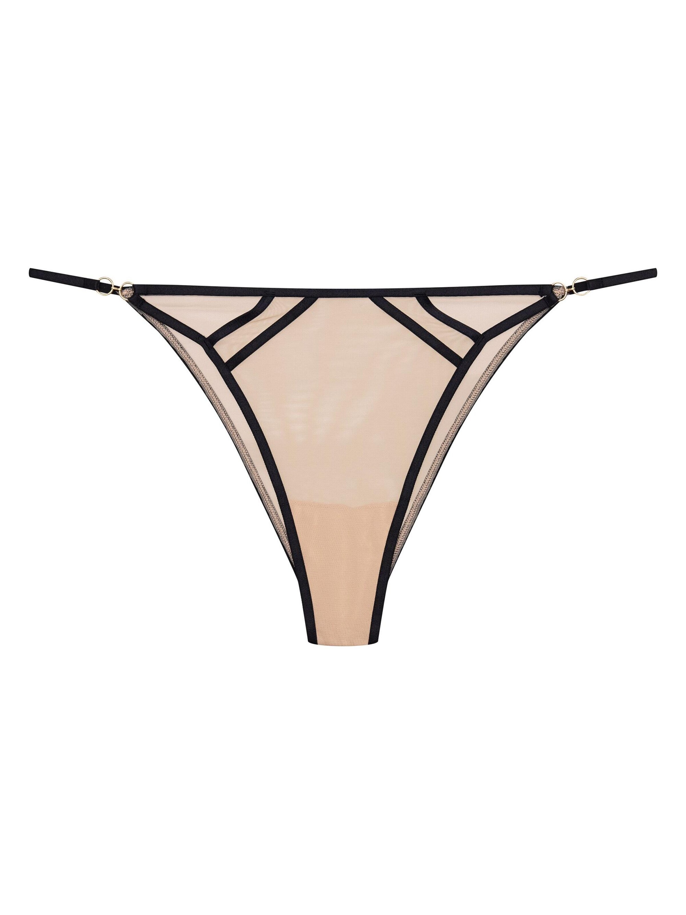 ESOTIQ - Panti 'Slip Blanca, hoher Beinausschnitt, dekorative Zierriemen' en negro