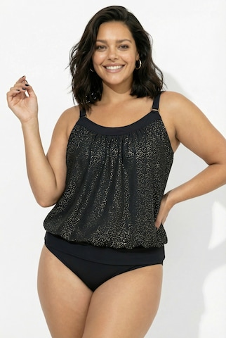 Ulla Popken Bustier Tankini in Zwart