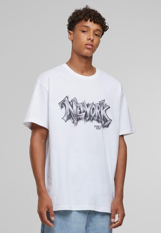 MT Upscale Shirt 'NY Graffiti' in White: front