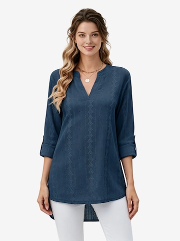 Yesfashion Bluse in Blau: Vorderseite