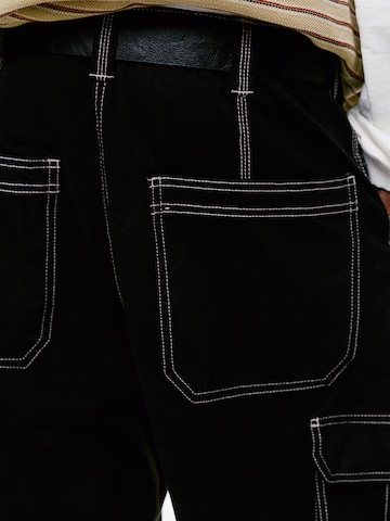 Pull&Bear Baggy Cargobroek in Zwart
