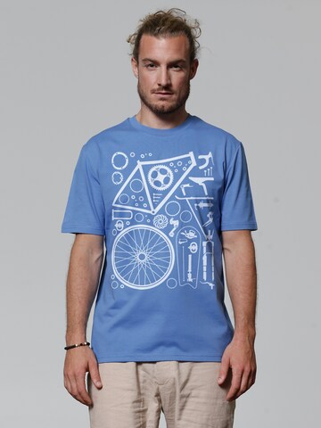 Watapparel Shirt ' Fahrradteile ' in Blue: front