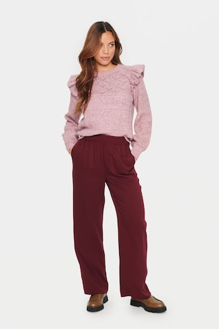 SAINT TROPEZ Loose fit Trousers in Red