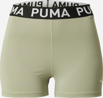 PUMA Skinny Športne hlače 'Strong 3' | zelena barva: sprednja stran