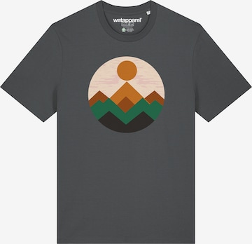 Watapparel Shirt 'Geometric Landscape 2' in Grau: Vorderseite