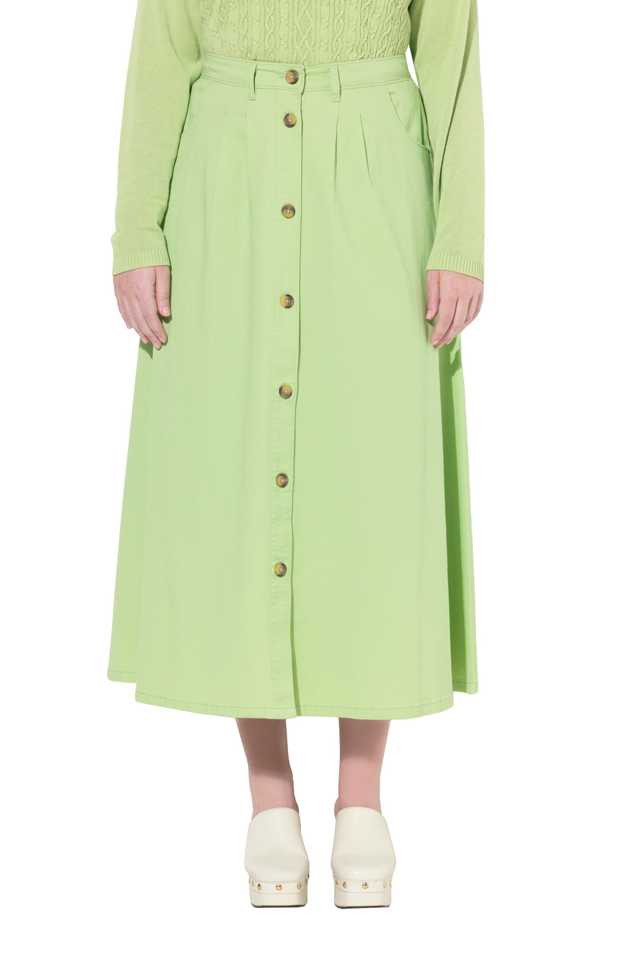 Ulla Popken Rock in Grün: Vorderseite