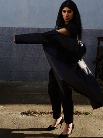 BIBI SAKALIEVA Between-seasons coat 'Black Long Hooded Trench Coat' in Black