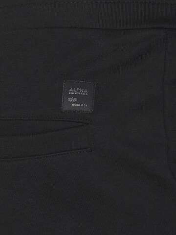 ALPHA INDUSTRIES Regular Pants 'Terry' in Black