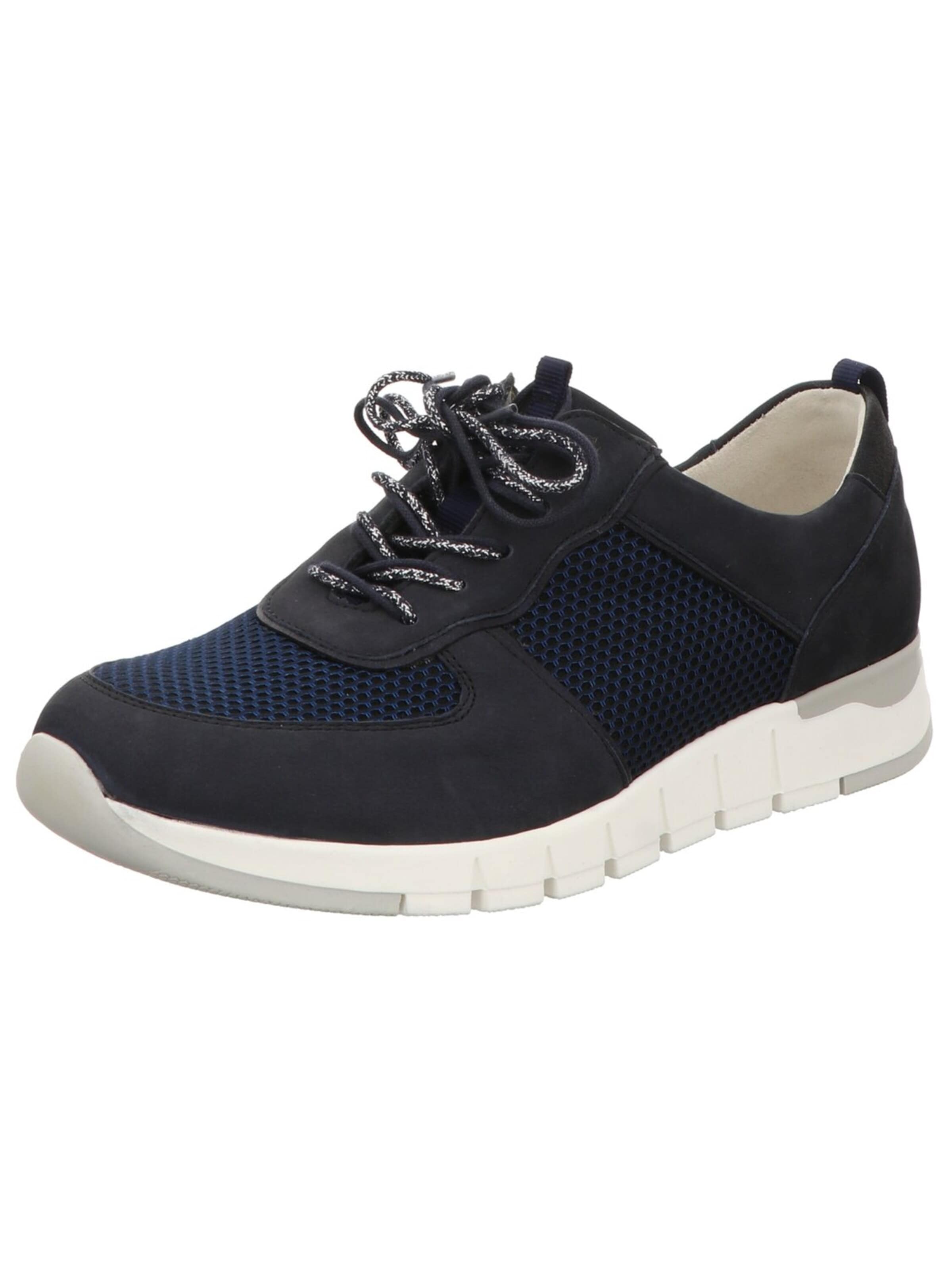 WALDLÄUFER Låg sneaker 'Sneaker Damen 908003-308/217 Echtleder in blau' i svart: framsida