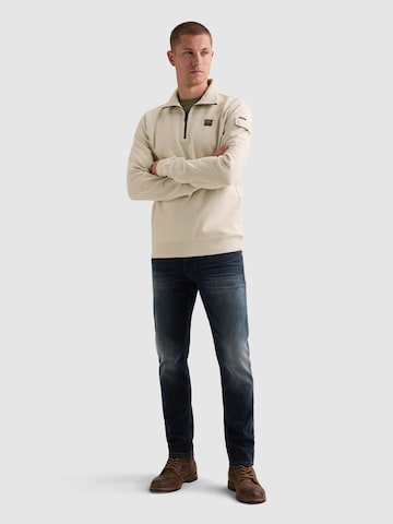 Sweat-shirt 'Sweatshirt with half-zip and badge' PME Legend en beige