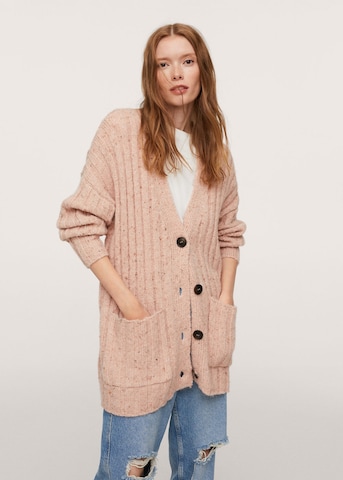 Cardigan 'Pharrell' MANGO en rose : devant