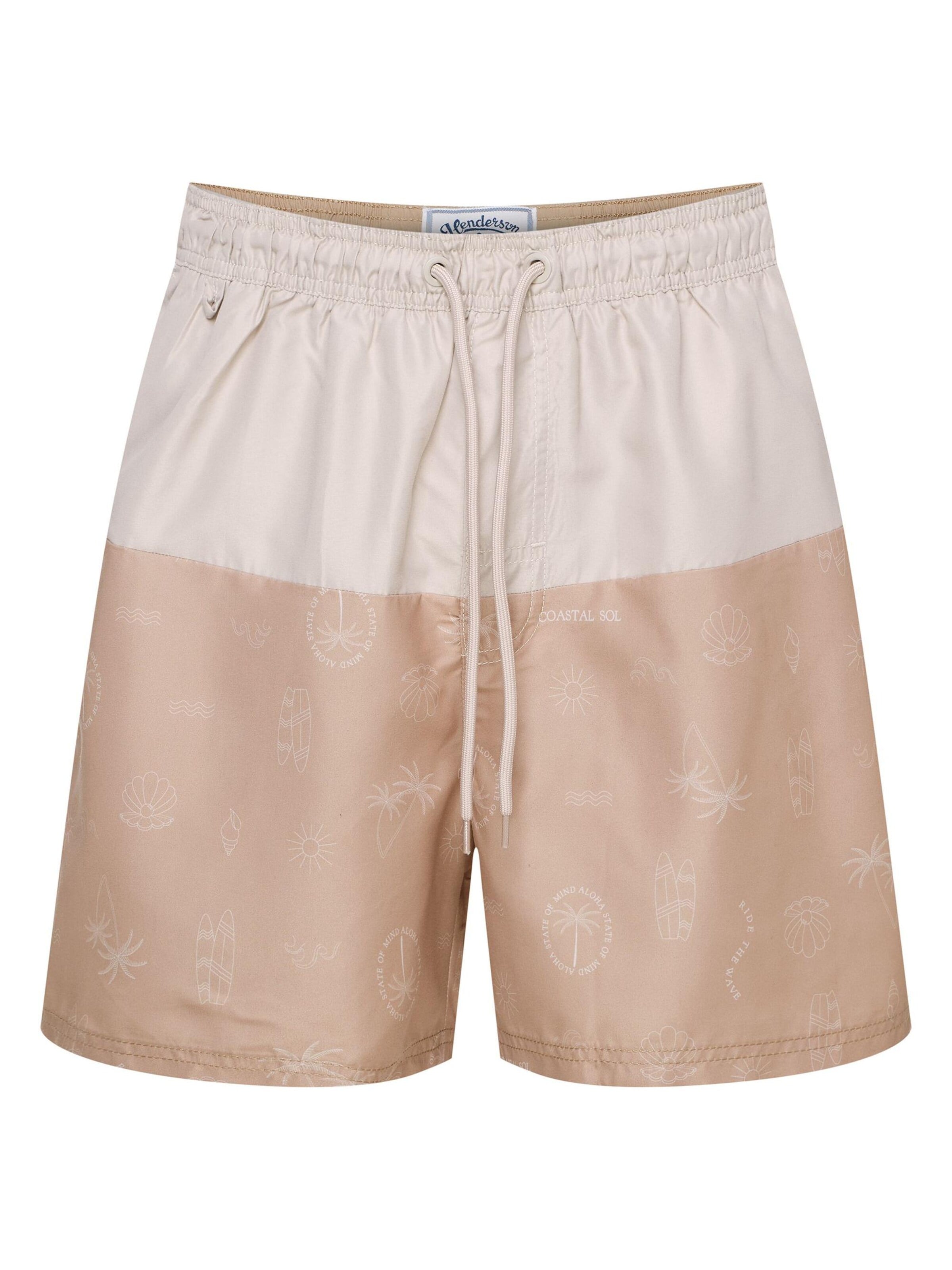 Henderson Badeshorts 'Bequeme Badeshorts aus leichtem Polyester für Strand und Pool Rune'‌‌‌‌ in Beige: Vorderseite