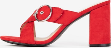 Celena Mules 'Chene' in Red: front