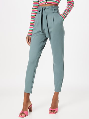 VERO MODA Slim fit Pleat-Front Pants 'Eva' in Blue: front