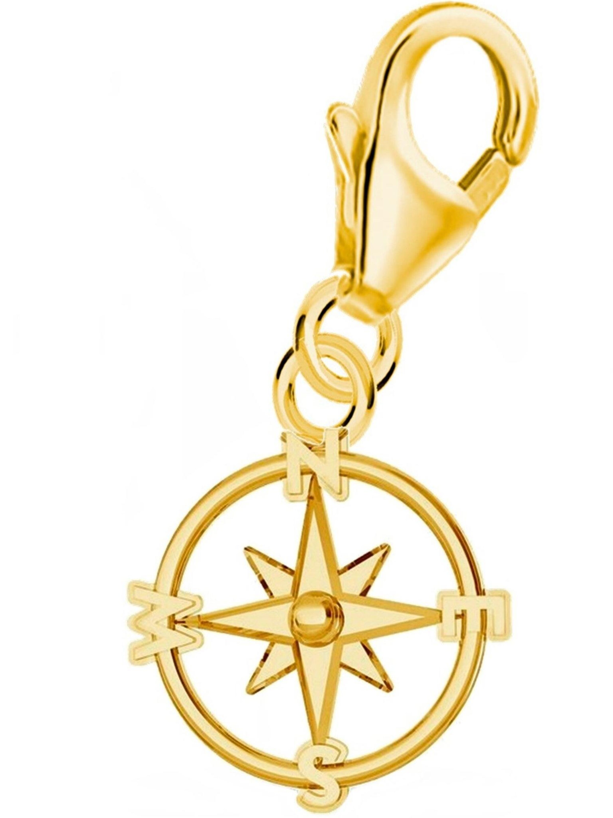 Goldene Hufeisen Pendant 'Kompass' in Gold: front