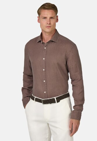 Boggi Milano Regular fit Button Up Shirt in Grey: front