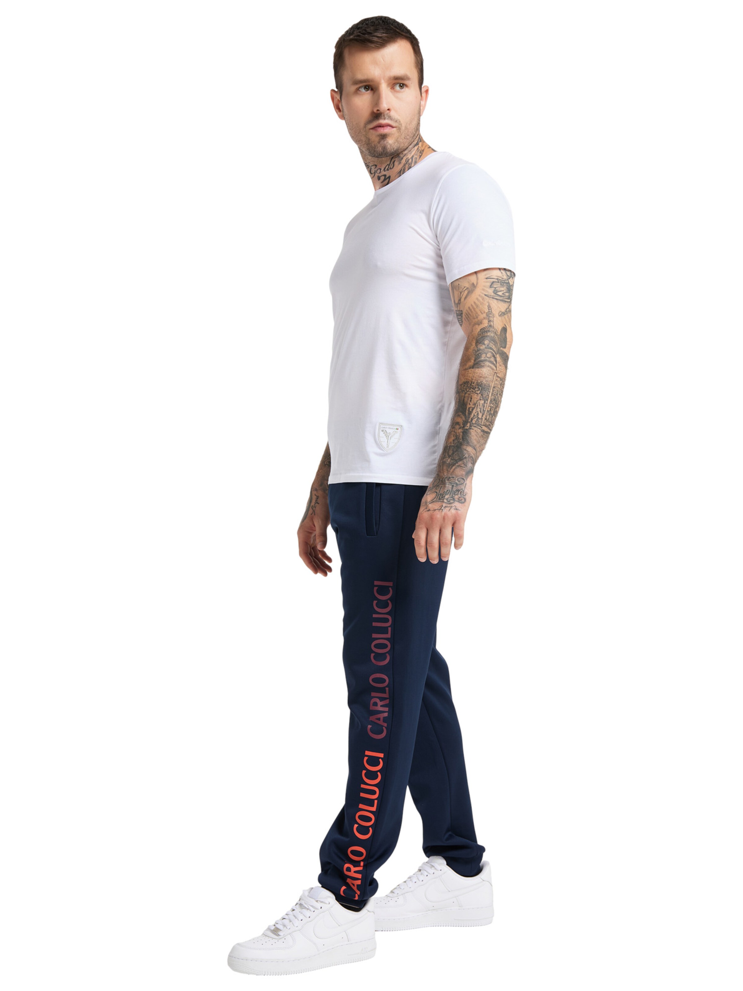 Carlo Colucci Tapered Broek 'Carlotto' in Blauw