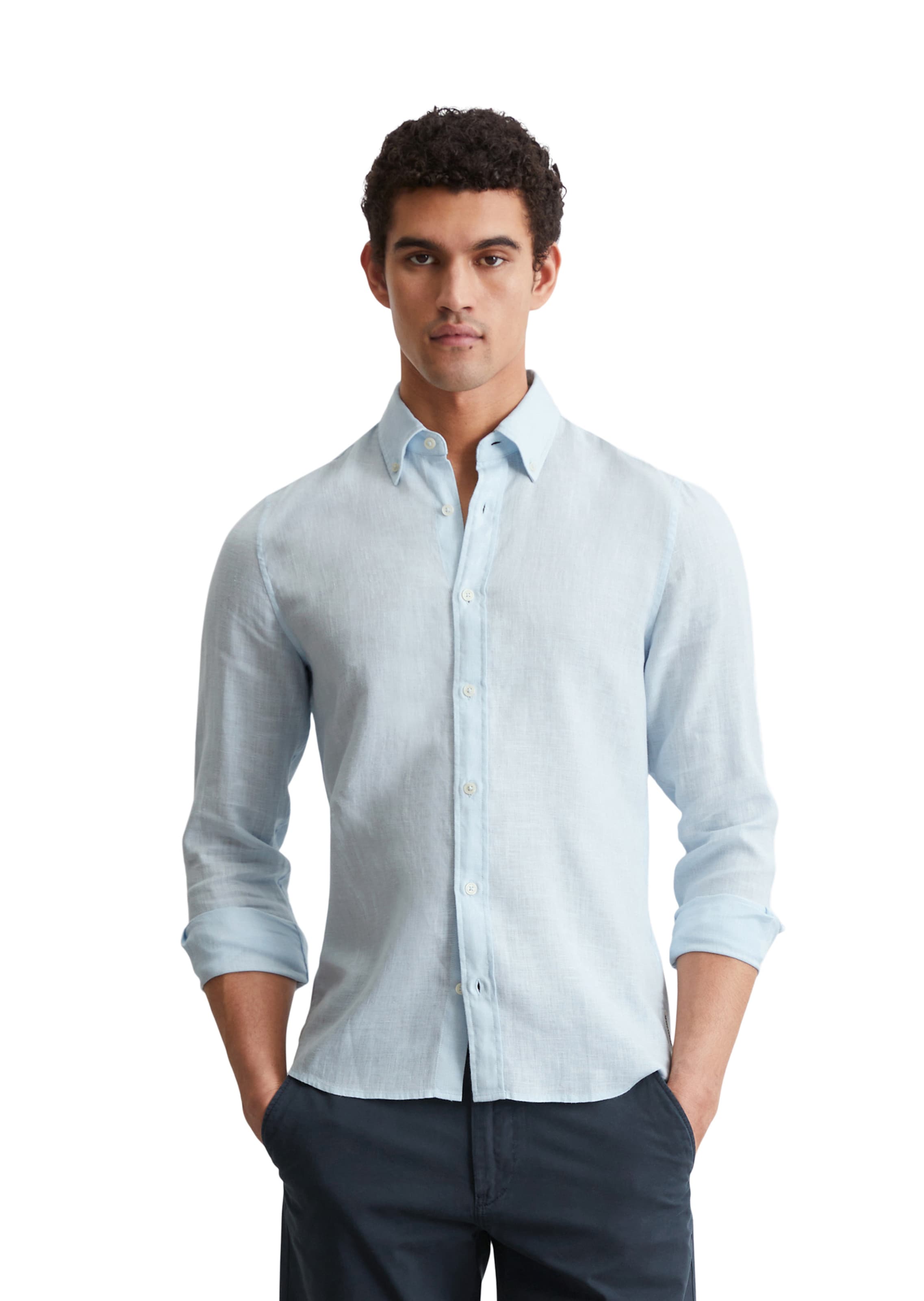 Marc O'Polo Regular Fit Hemd in Blau: Vorderseite
