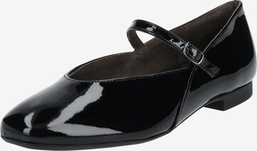 Paul Green Ballet Flats with Strap in Black: front