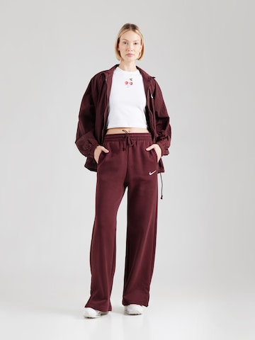 Nike Sportswear Regular Trousers 'PHNX FLC' in Red