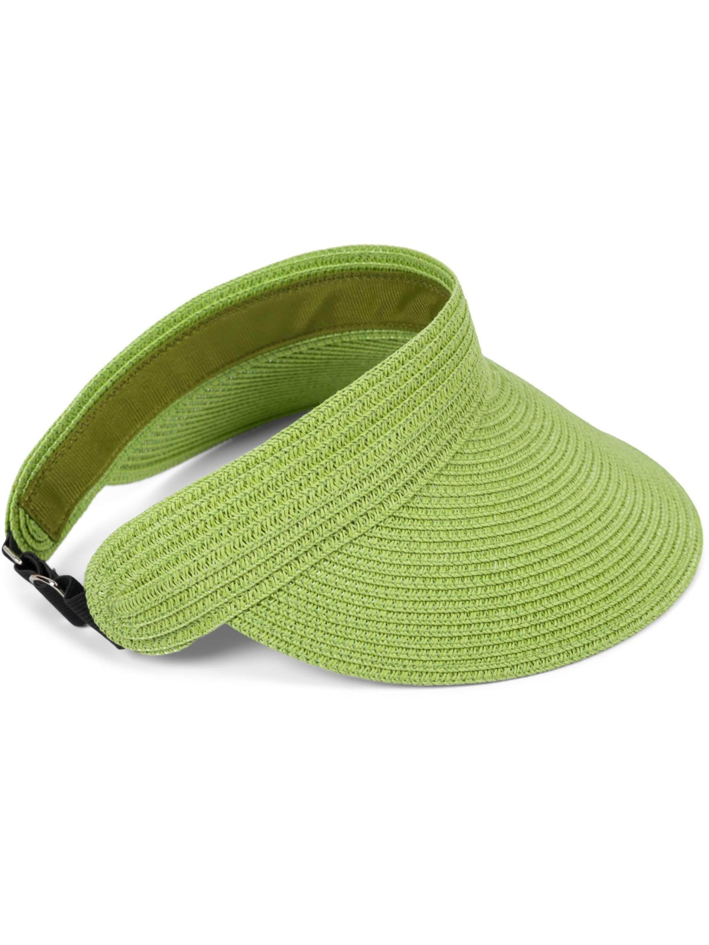 styleBREAKER Cap 'Papierstroh Visor Cap Einfarbig'‌‌‌‌‌‌ in Grün: Vorderseite