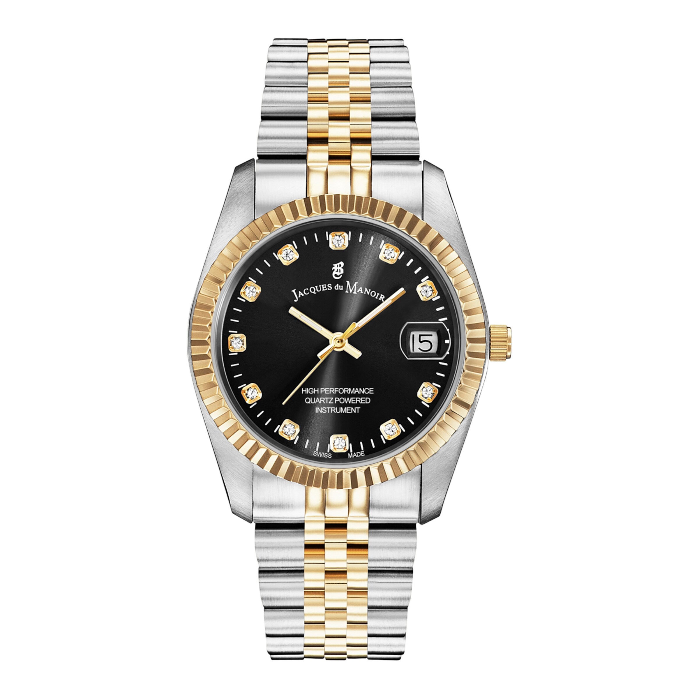 Montre à affichage analogique Jacques du Manoir en argent : devant