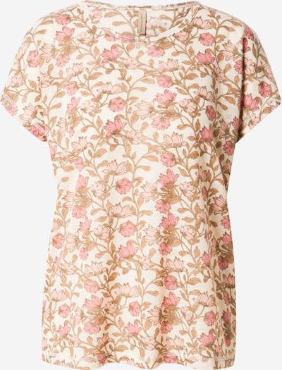 Soyaconcept T-Shirt 'ARETHA' in beige / hellgrün / rosa, Produktansicht