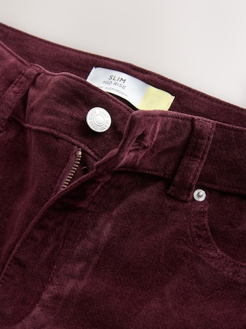 Next Slimfit Broek in Rood