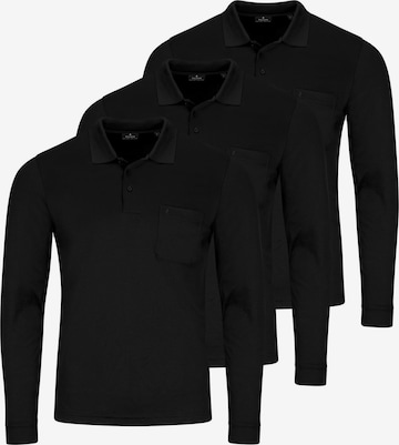Ragman Shirt 'Basic' in Zwart: voorkant